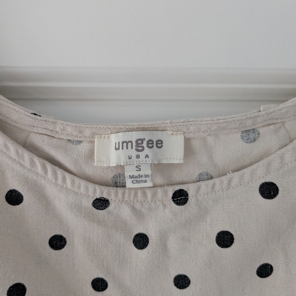 Umgee - Tunic Top  Beige w/Black Polka Dots - Picture 3 of 8
